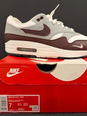 Nike Air Max 1 PRM - Sz 7M - White/Mystic Dates/Wolf Grey
